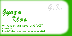 gyozo klos business card